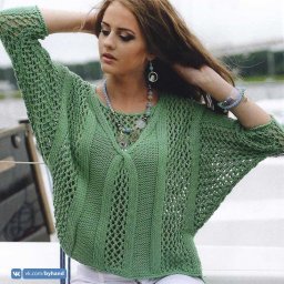 Роcкошный  ажурный пуловер cпицами