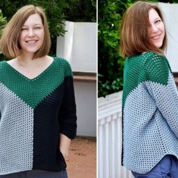 ​Летний пуловер со смещенной линией реглана