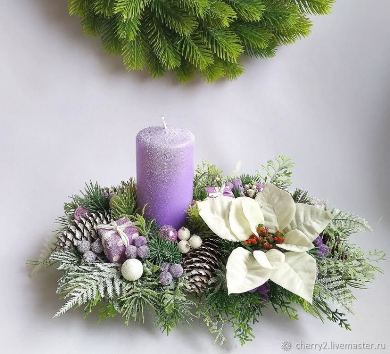 Новогодние композиции со свечами