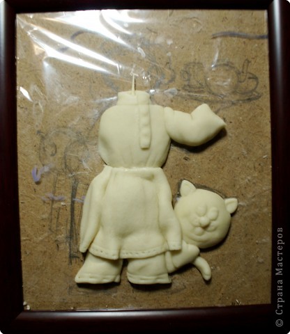 Панно "Повар с баранками и чаем" из соленого теста Панно "Повар с баранками и чаем" из соленого теста