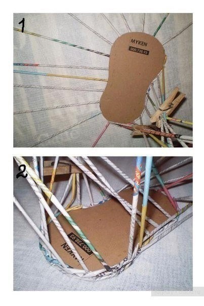 Плетем башмачок из газетных трубочек