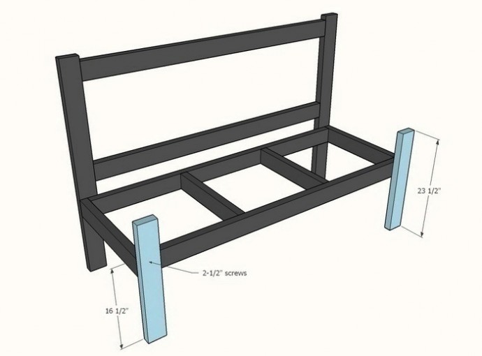 Простая скамья в кантри стиле