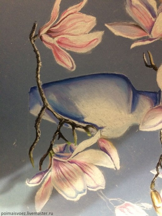 Рисование пастелью магнолии Рисование пастелью магнолии