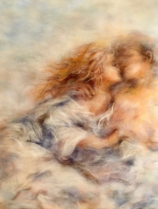 Влюбленные пары в технике шерстяной акварели: утонченные идеи