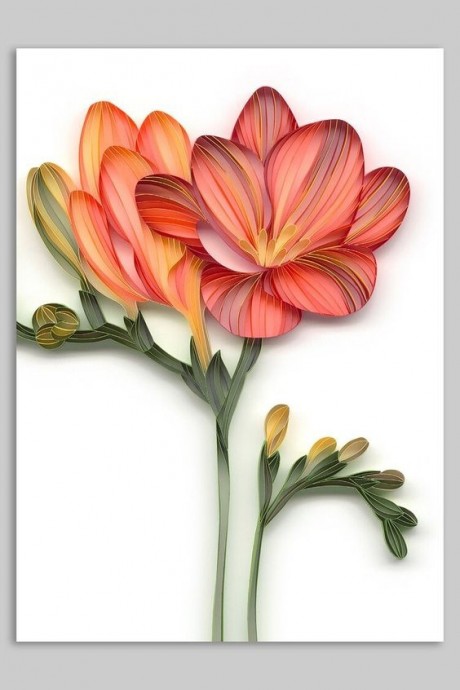 Прекрасные цветы в технике квиллинга