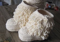 Высокие тапочки-сапожки с вязаным мехом