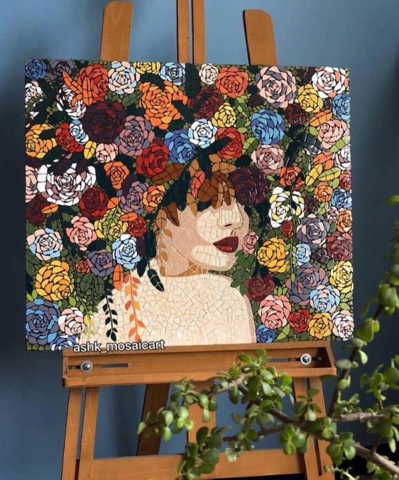 ​Картины в неожиданной технике из мозаики: идеи для вдохновения