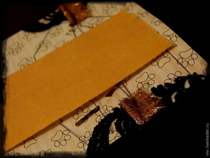 Закрепление кружева в работе в технике скапбукинг