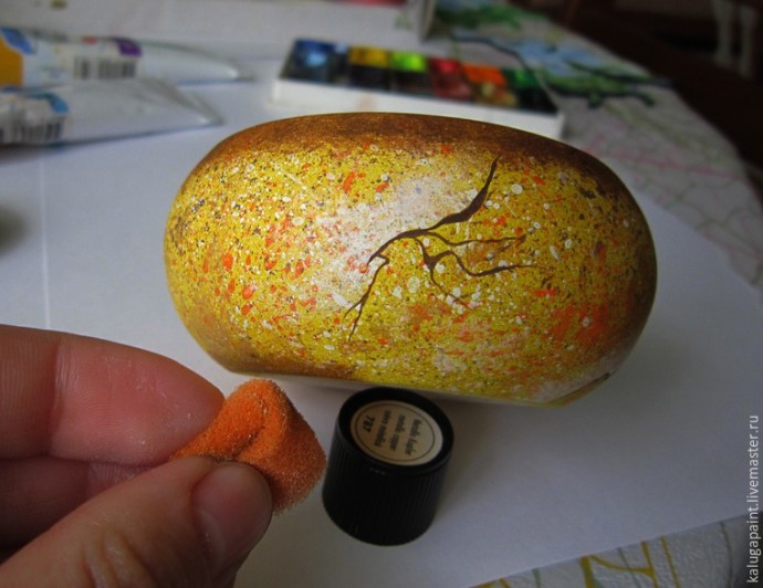 Расписываем шкатулочку с пейзажем и имитацией камня Расписываем шкатулочку с пейзажем и имитацией камня