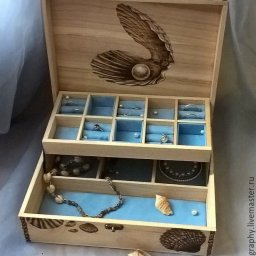 Внутреннее оформление шкатулки в морском стиле: мастер-класс