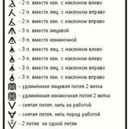 Расшифровка схемы для вязания на спицах