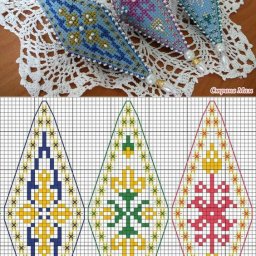 Вышиваем сосульки на ёлку