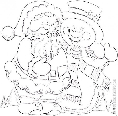 Веселые и забавные шаблоны для украшения окон к Новому году