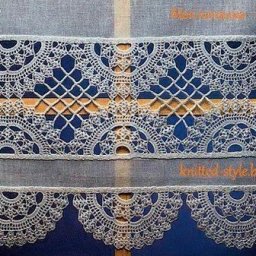 Гардина с вязаным кружевом в винтажном стиле