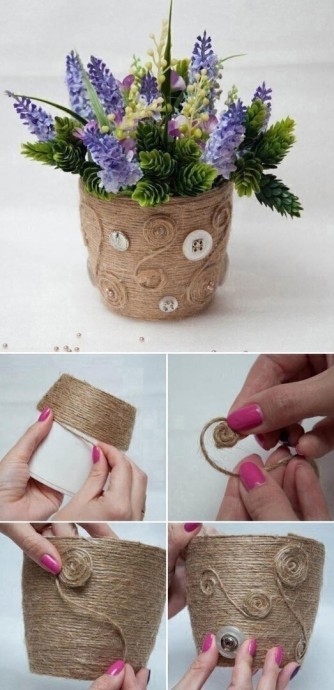 Нестандартное оформление горшков