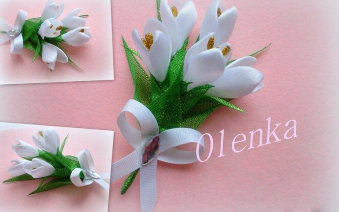 Подснежники из лент