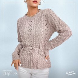 ​Джемпер с ажурными галочками