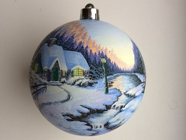 Елочные шарики с ручной росписью: идеи украшения ёлки к Рождеству