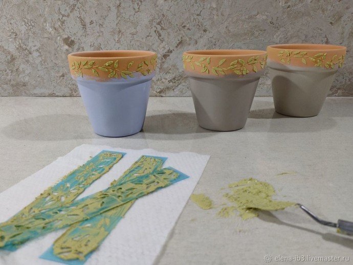 Украшение цветочных горшков