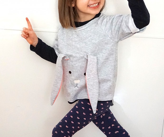 Мастер-класс: кофточка с ушками зайчика из футера