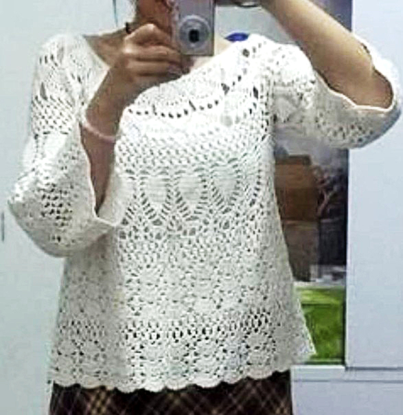 Очень красивая блузка крючком