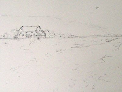 ​Рисуем домик за полем