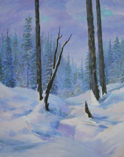 Рисуем зимний лес