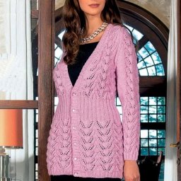 ​Розовый ажурный кардиган