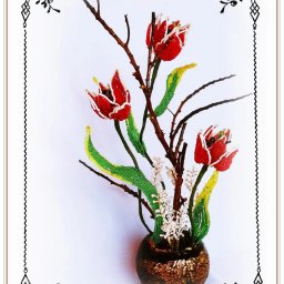 ​Тюльпан из бисера