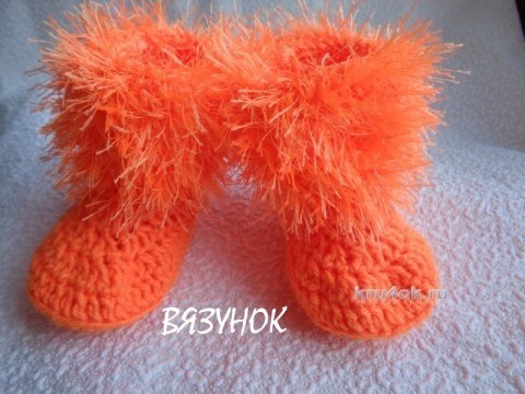 Вязаные пинетки—обезьянки