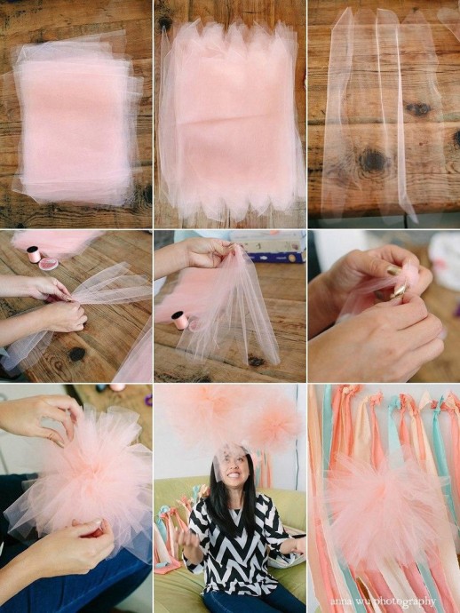 Помпоны из тюля/органзы/фатина Помпоны из тюля/органзы/фатина