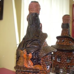 Домик из бутылки и солёного теста