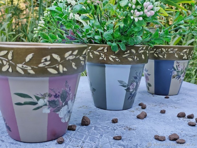 Украшение цветочных горшков