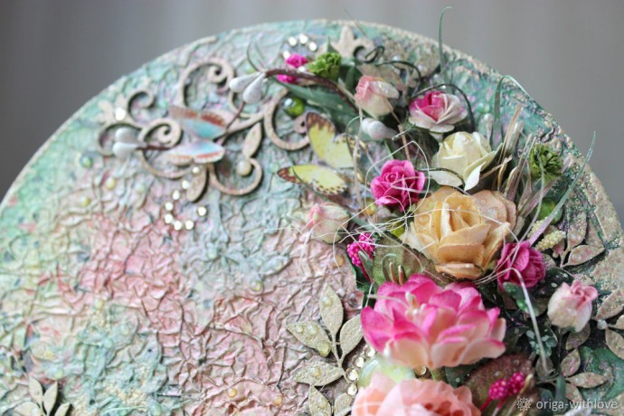 Цветочное панно с фактурным фоном