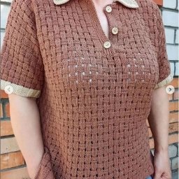 Футболка-поло узором "Плетенка"