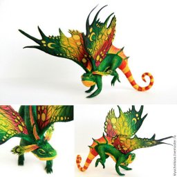 Лепим чудесного интерьерного дракончика из бархатного пластика