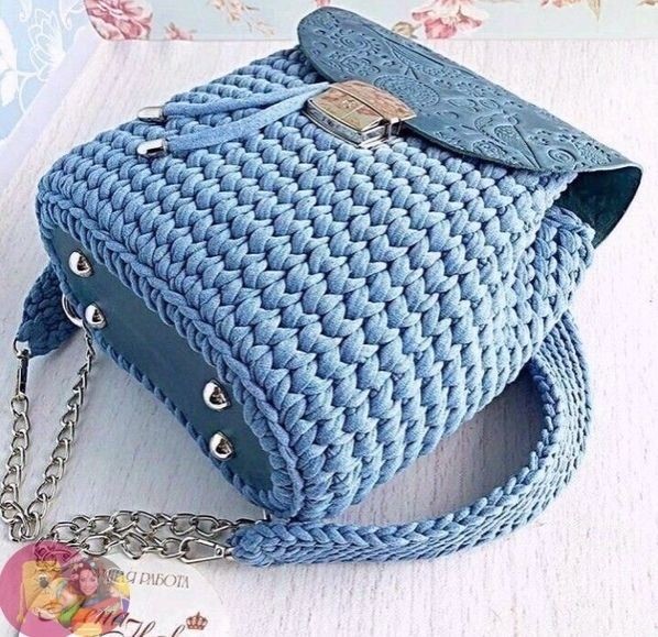 ​Рюкзачки крючком из трикотажной пряжи