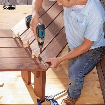 Самодельная скамья под деревом своими руками