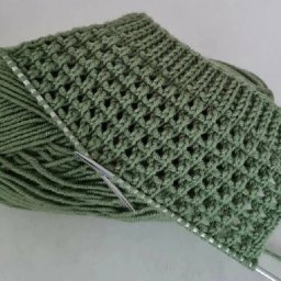 ​Узор спицами с квадратиками