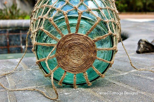 Декор бутылки верёвкой Декор бутылки верёвкой