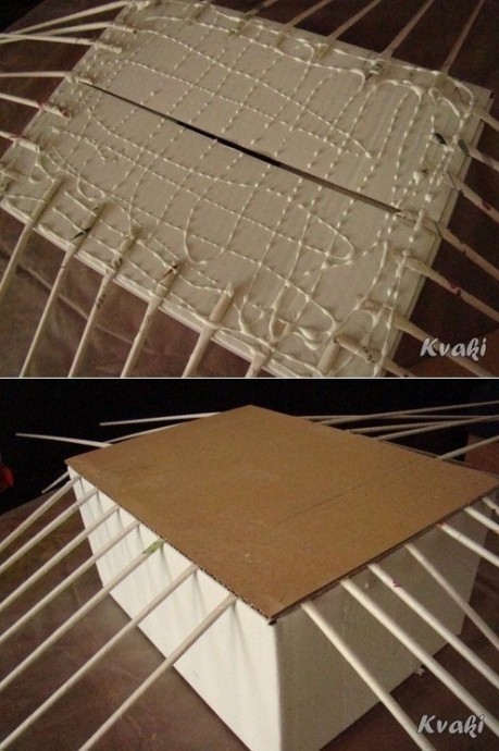 ​Корзинка в технике плетения из газетных трубочек