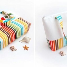 Шьём пляжную сумочку с полосатым низом