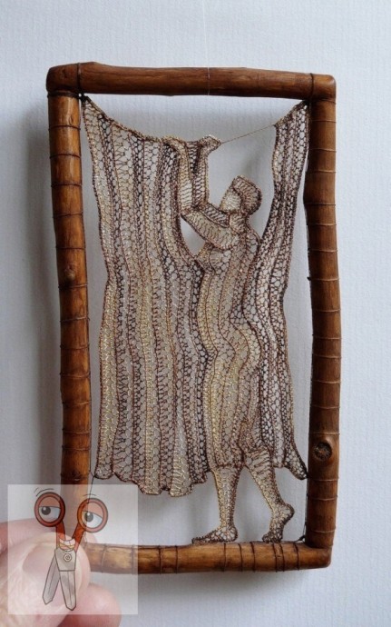 ​Полупрозрачные картины из пряжи