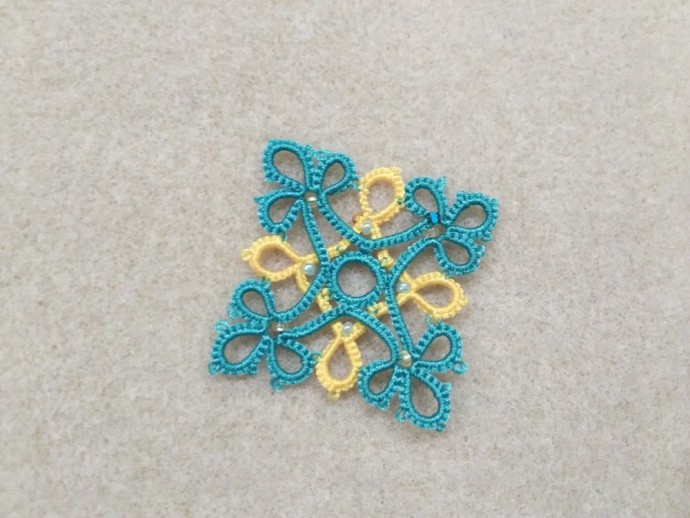 Зажим в технике фриволите