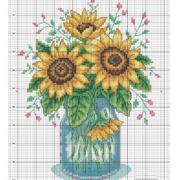 Вышиваем букеты с подсолнухами