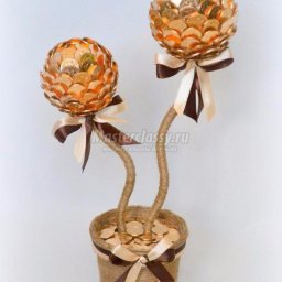 ​Денежный топиарий для привлечения удачи