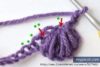 Многоцветный узор крючком