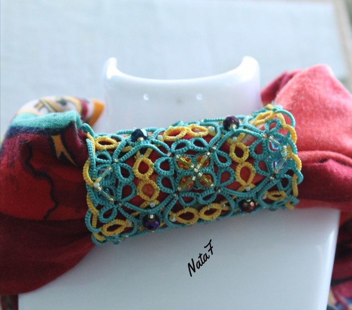 Зажим в технике фриволите