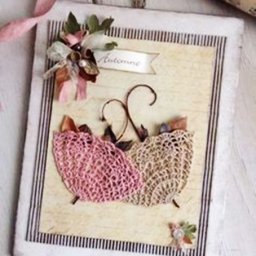 ​Открытка с вязаными зонтиками