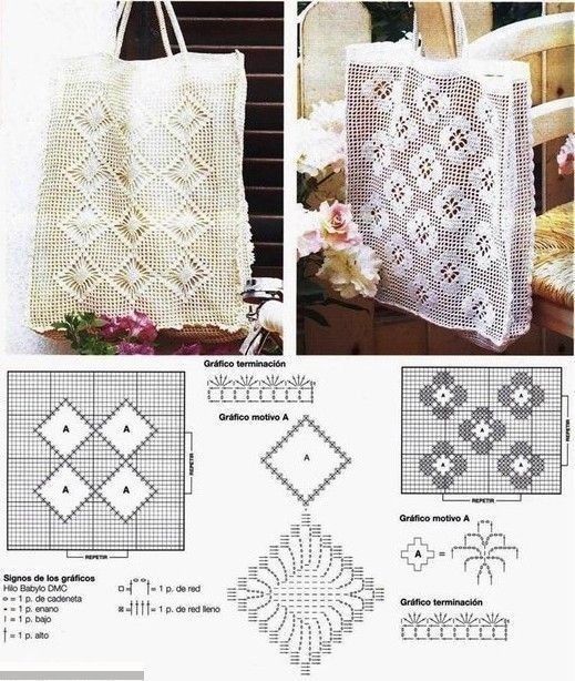 Подборка вязаных крючком сумок со схемами Подборка вязаных крючком сумок со схемами